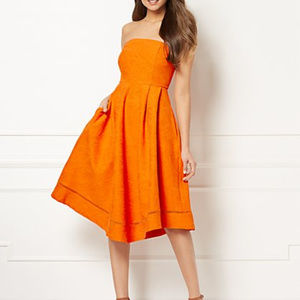 New York & Company Eva Mendes tangerine dress